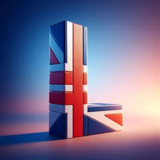 English flag — letter L