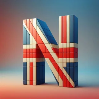 English flag — letter N