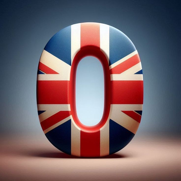 English flag — letter O