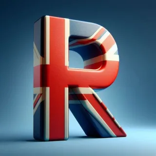 English flag — letter R