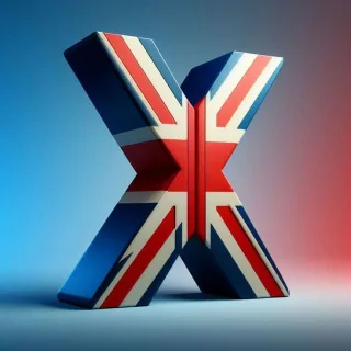 English flag — letter X
