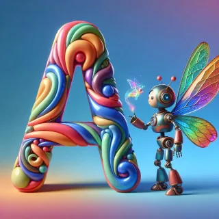 Fairy robot 3 — letter A (variant 2)