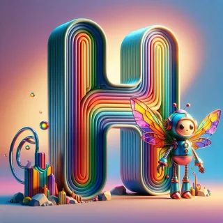 Fairy robot 3 — letter H (variant 2)