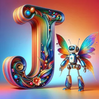 Fairy robot 3 — letter J (variant 2)