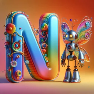 Fairy robot 3 — letter N (variant 2)