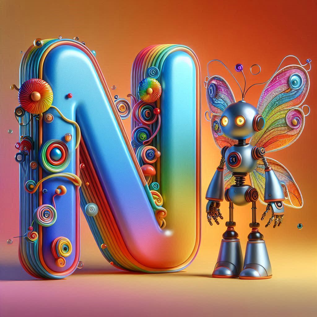 Fairy robot 3 — letter N (variant 2)