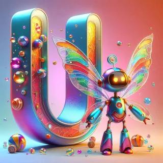Fairy robot 3 — letter U (variant 2)