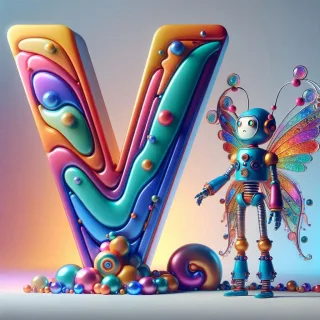 Fairy robot 3 — letter V