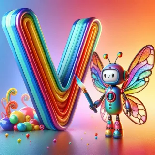 Fairy robot 3 — letter V (variant 2)