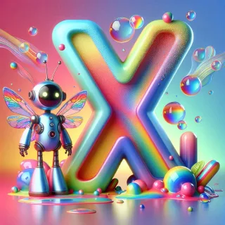 Fairy robot 3 — letter X (variant 2)