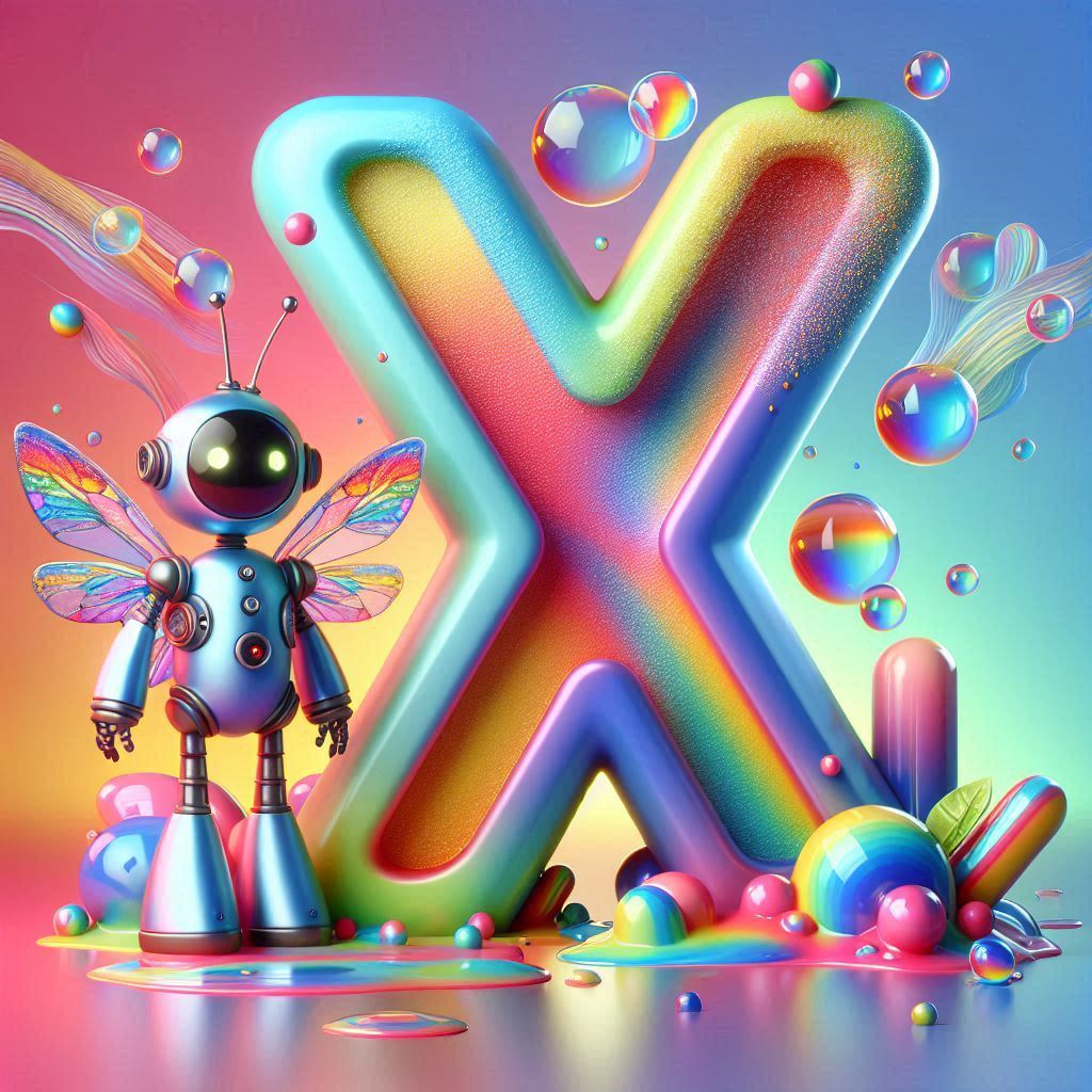Fairy robot 3 — letter X (variant 2)