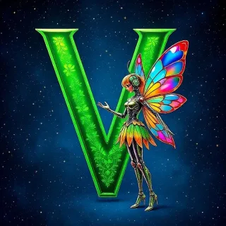 Fairy robot — letter V