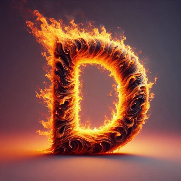 Fire — letter D (variant 2)