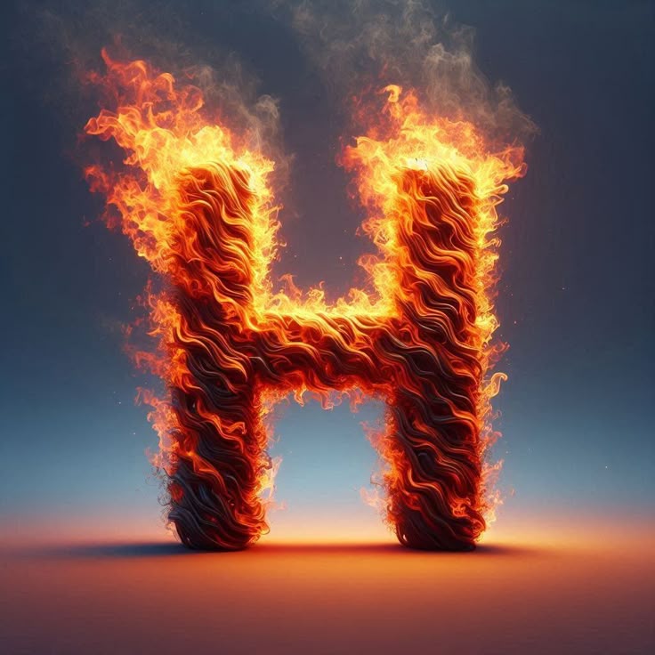 Fire — letter H (variant 2)