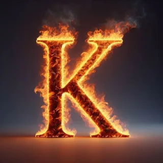 Fire — letter K (variant 2)