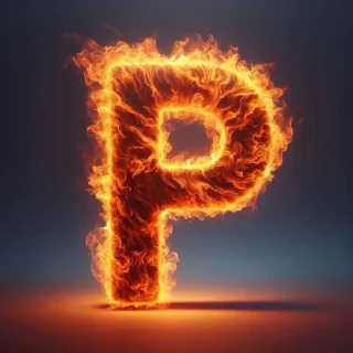 Fire — letter P (variant 2)