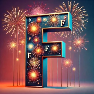 Fireworks 2 — letter F (variant 2)
