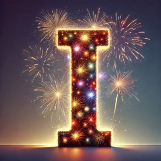 Fireworks 2 — letter I (variant 2)