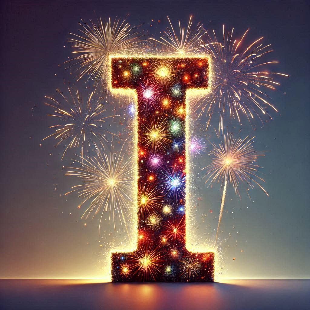Fireworks 2 — letter I (variant 2)