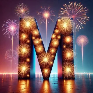 Fireworks 2 — letter M (variant 2)