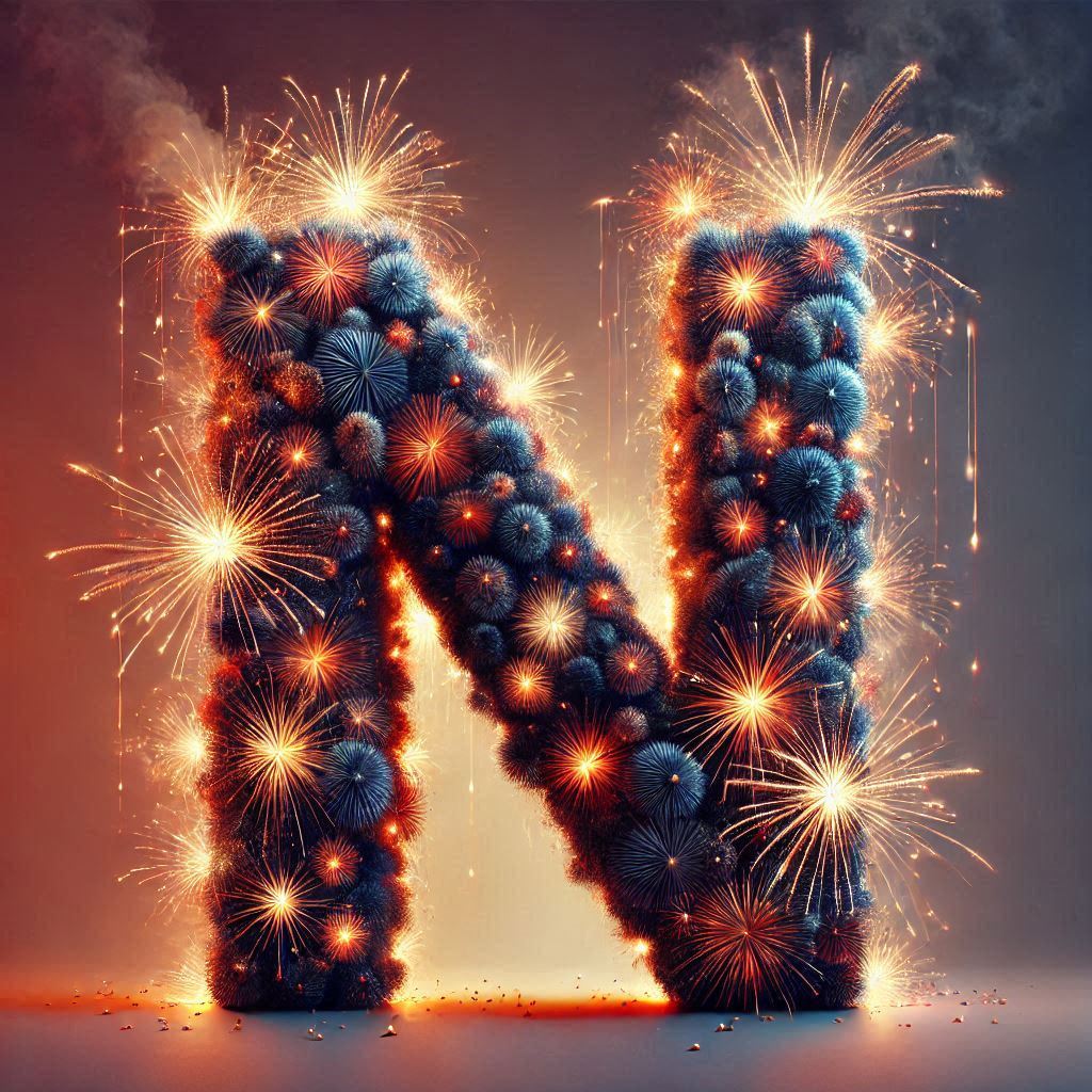 Fireworks 2 — letter N (variant 2)