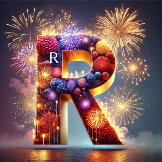 Fireworks 2 — letter R (variant 2)