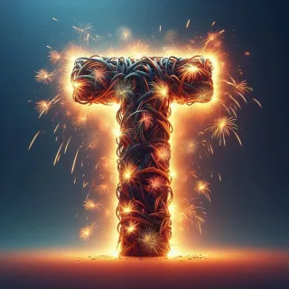 Fireworks 2 — letter T