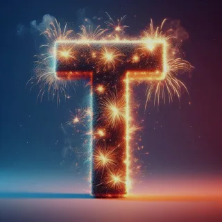 Fireworks 2 — letter T (variant 2)