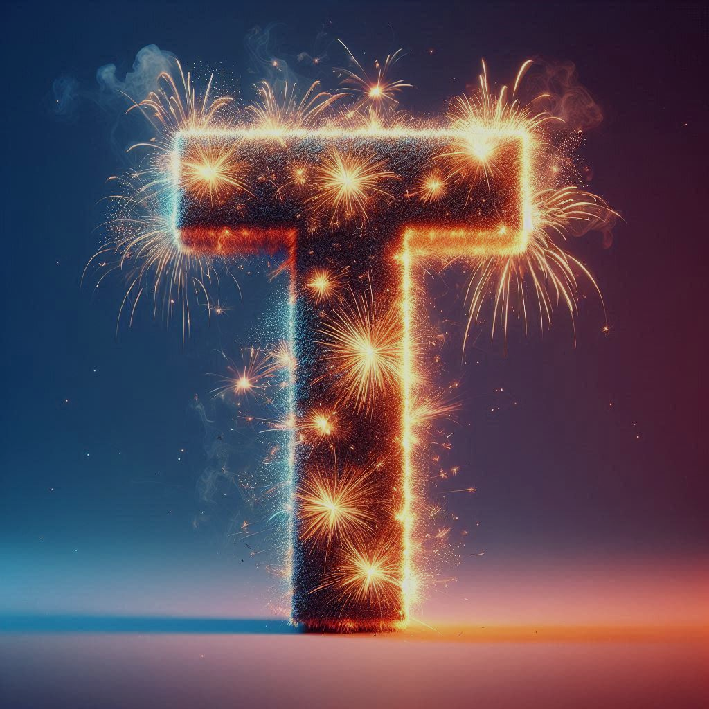 Fireworks 2 — letter T (variant 2)