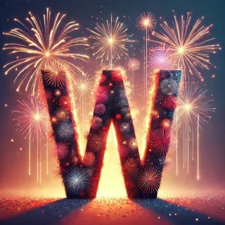 Fireworks 2 — letter W