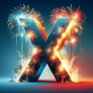 Fireworks 2 — letter X (variant 2)