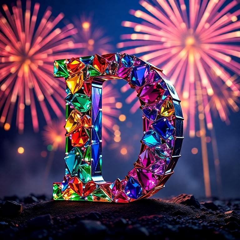 Fireworks — letter D