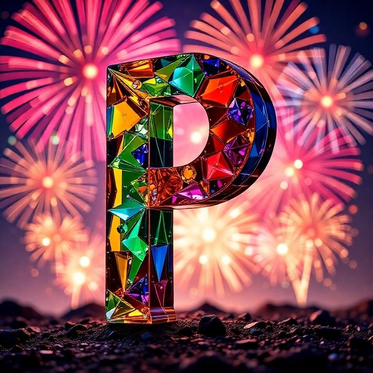 Fireworks — letter P