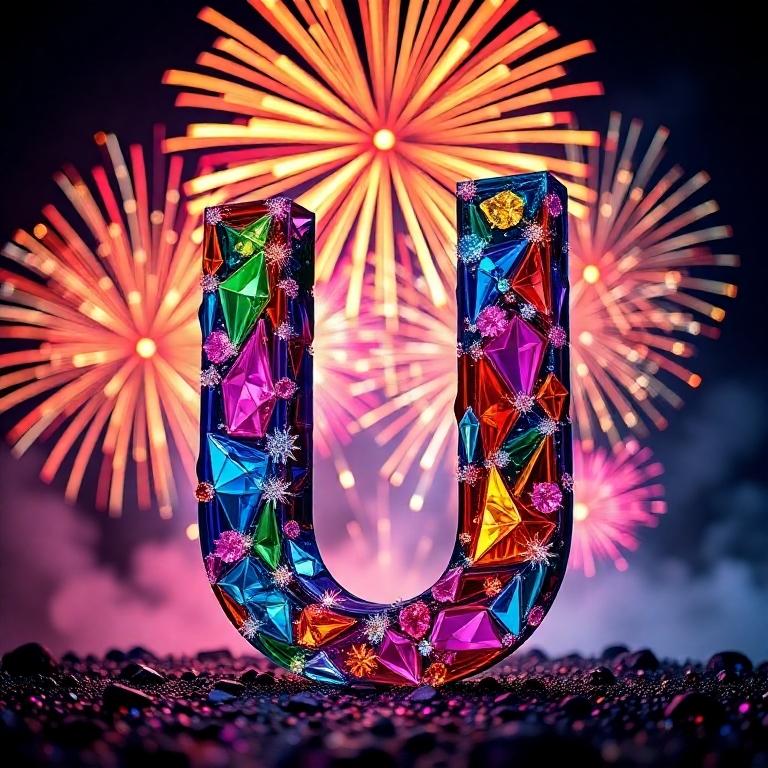 Fireworks — letter U