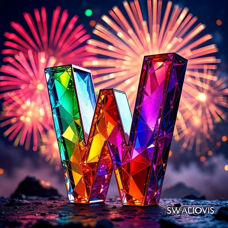 Fireworks — letter W