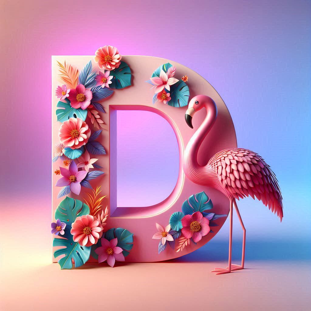 Flamingo — letter D (variant 2)
