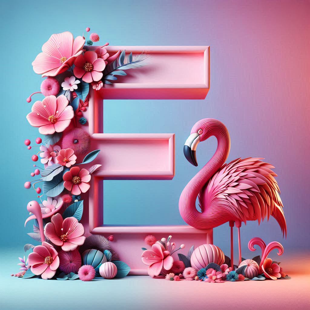 Flamingo — letter E (variant 2)