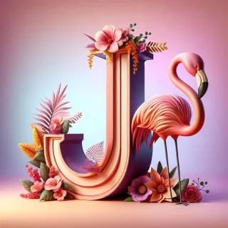 Flamingo — letter J (variant 2)