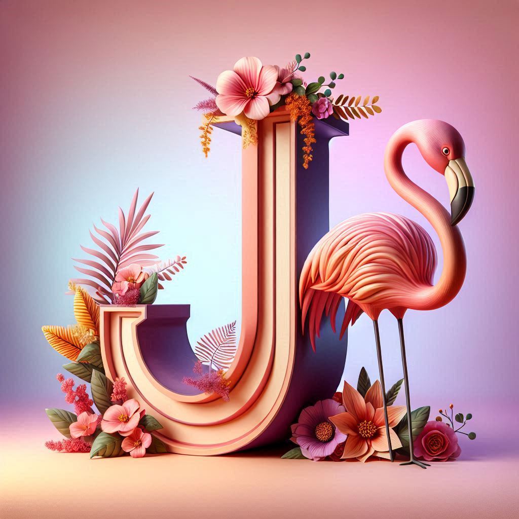 Flamingo — letter J (variant 2)