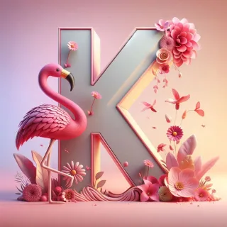 Flamingo — letter K (variant 2)