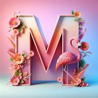 Flamingo — letter M (variant 2)