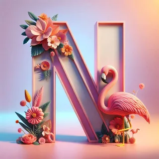 Flamingo — letter N (variant 2)
