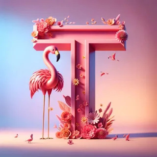 Flamingo — letter T (variant 2)
