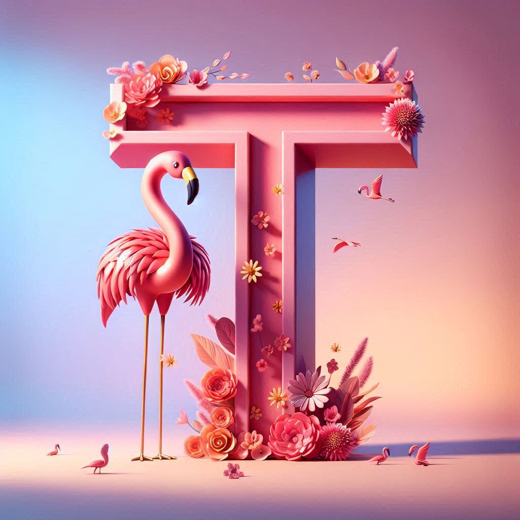 Flamingo — letter T (variant 2)