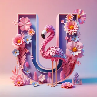 Flamingo — letter U (variant 2)