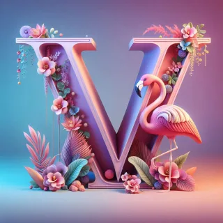Flamingo — letter V
