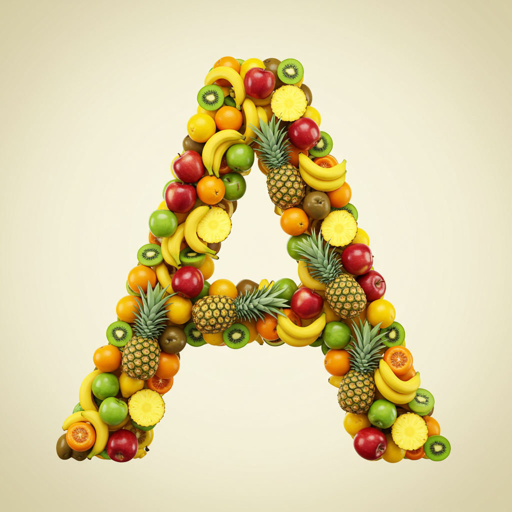 Fruit 2 — letter A (variant 2)