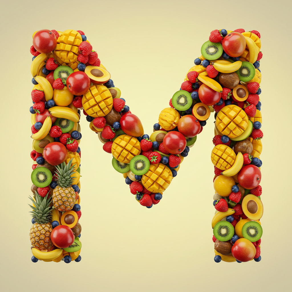 Fruit 2 — letter M (variant 2)