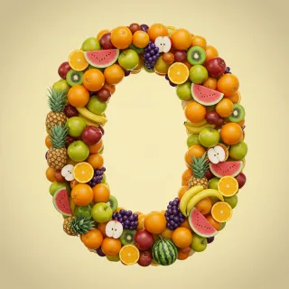 Fruit 2 — letter O (variant 2)
