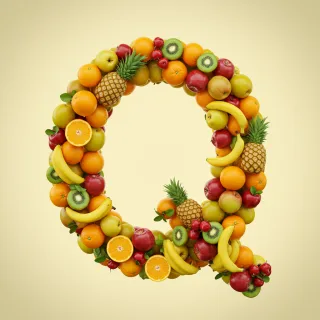 Fruit 2 — letter Q (variant 2)